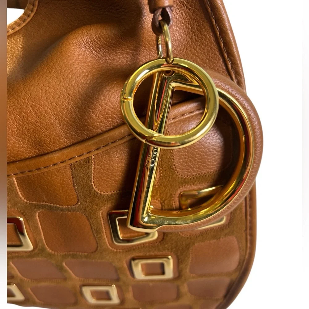 Christian Dior 61  Caramel Color Hobo with 2 Charms